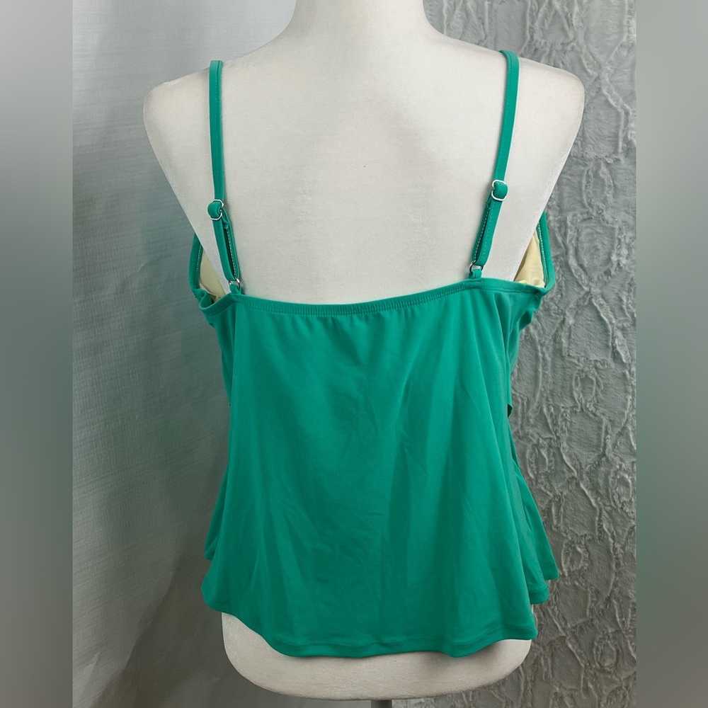 NWT Women's 50 Tiered Tankini Top - Aqua Green®, blue turquoise S M L XL… - Picture 3 of 6